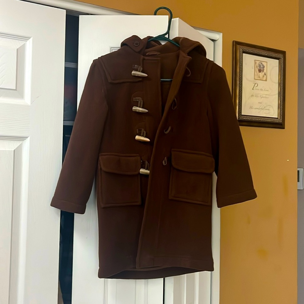 10 years old size boy pea coat in brown from PAPO D ANJO.